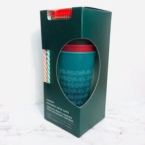 NWT Starbucks Reusable 24 Oz Cold Cups w/ Lid & Straws - 5 ct